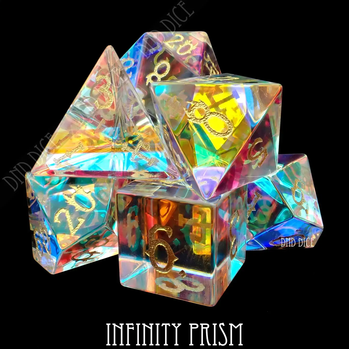 Dice Set - Infinity Prism - 7 Glass Dice - Exclusive - RPG