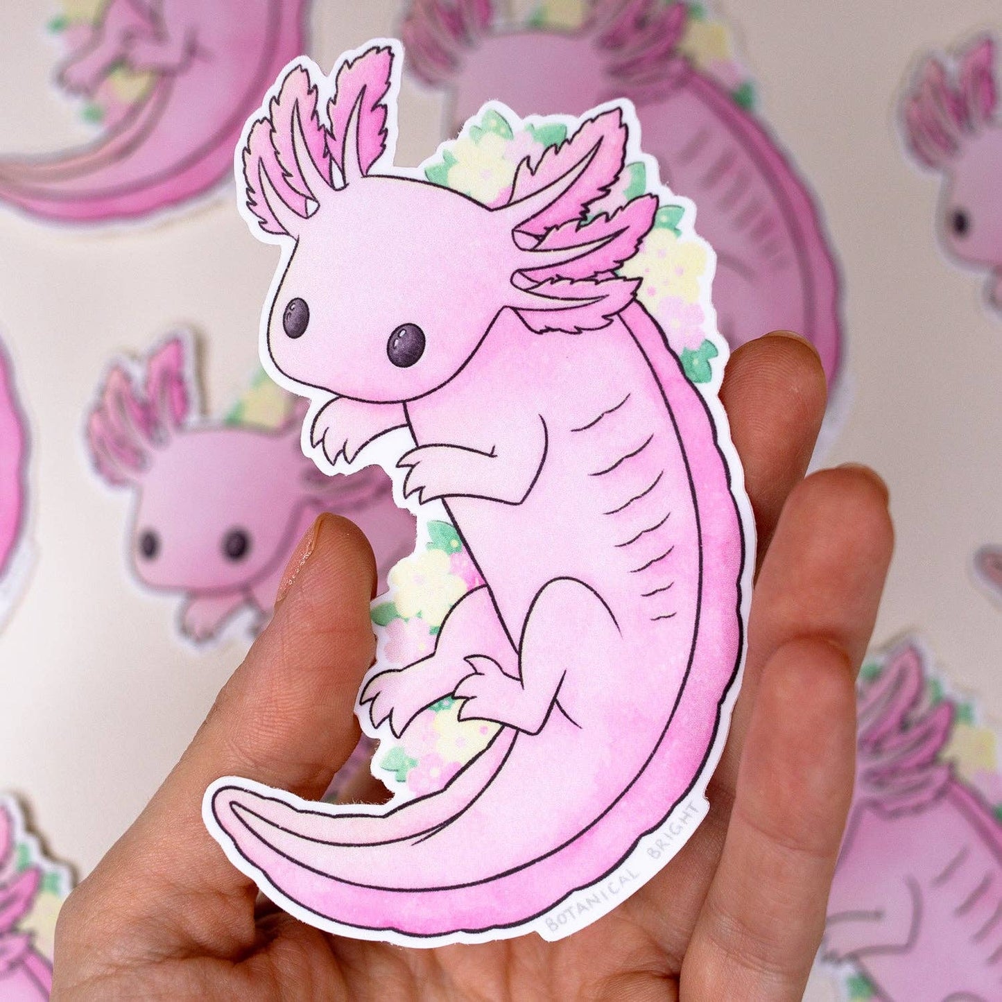 Swimming Axolotl Sticker - Waterproof Vinyl