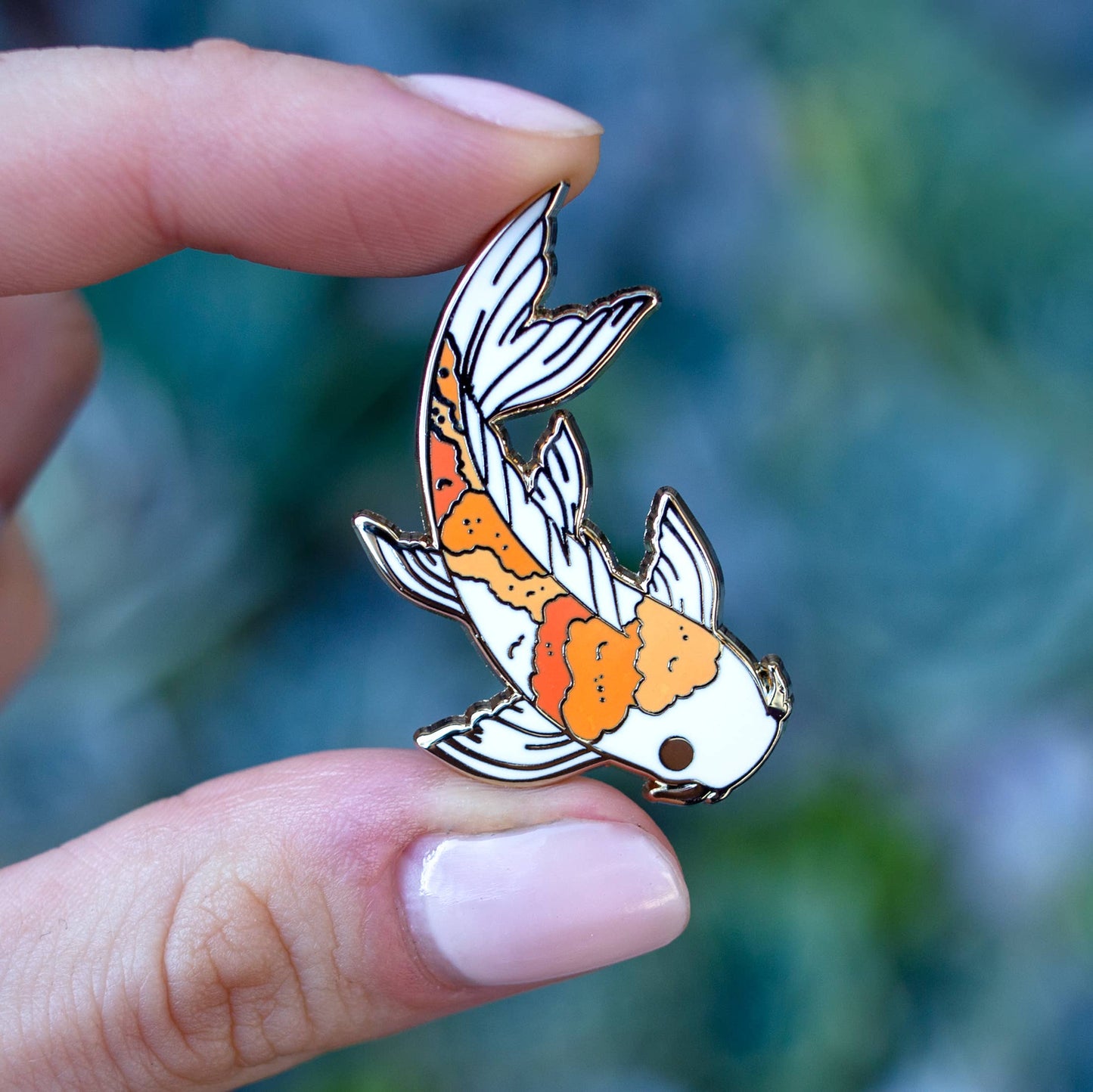 Koi Fish Enamel Pin - Gold Plated Base