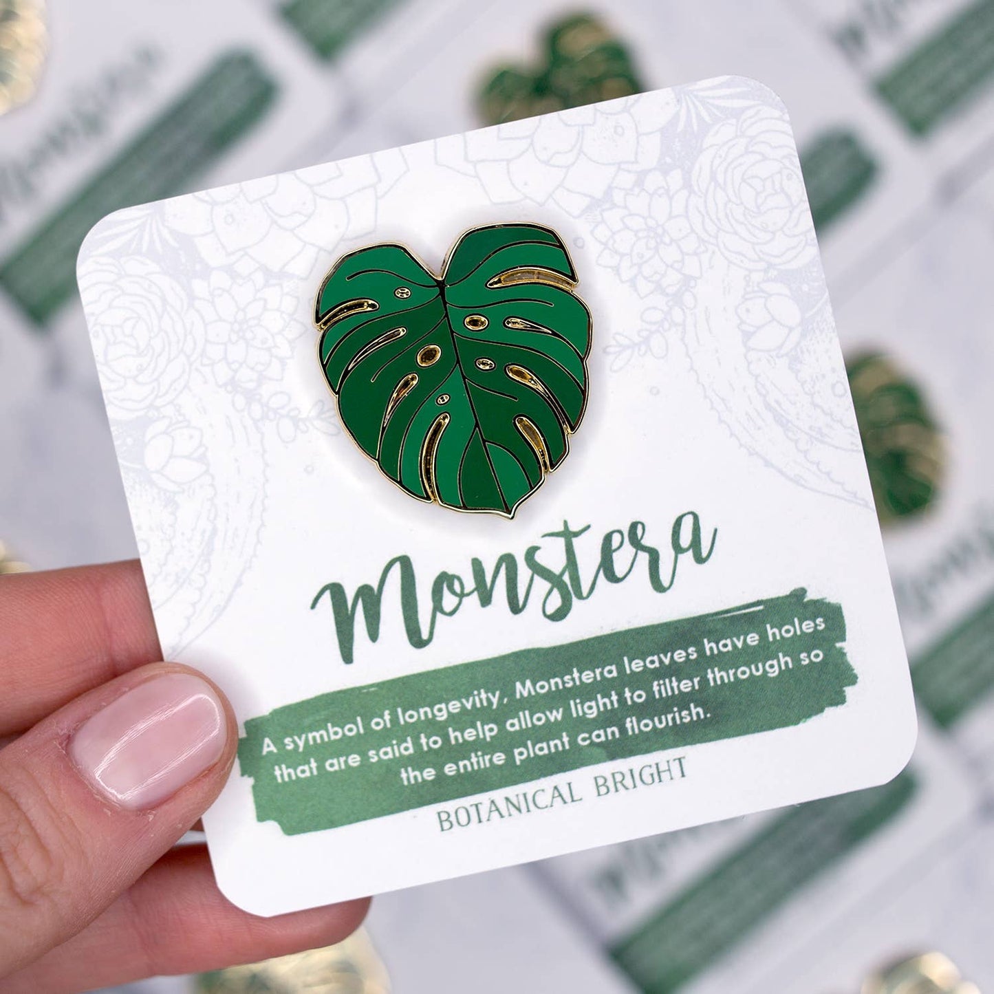 Monstera Leaf Enamel Pin - Gold Plated Base