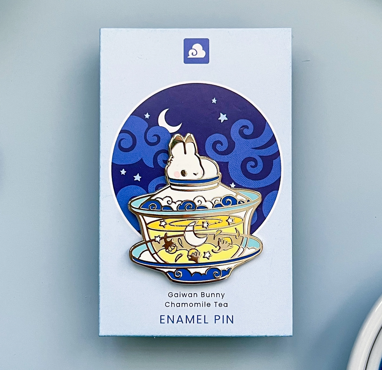 Bunny Rabbit Enamel Pin - Gaiwan - Chamomile Tea