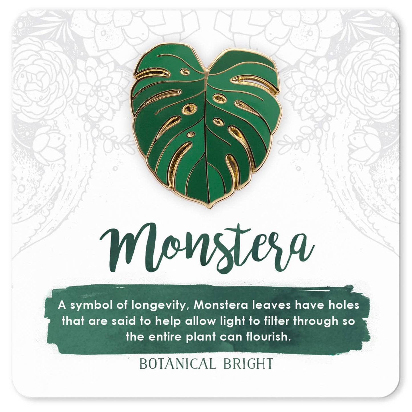Monstera Leaf Enamel Pin - Gold Plated Base