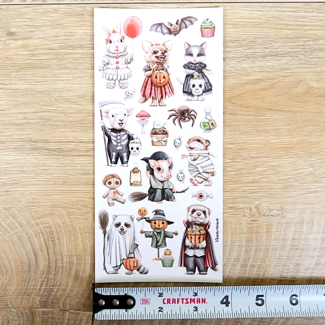 Critter Halloween Stickers - 2 Spooky Sticker Sheets