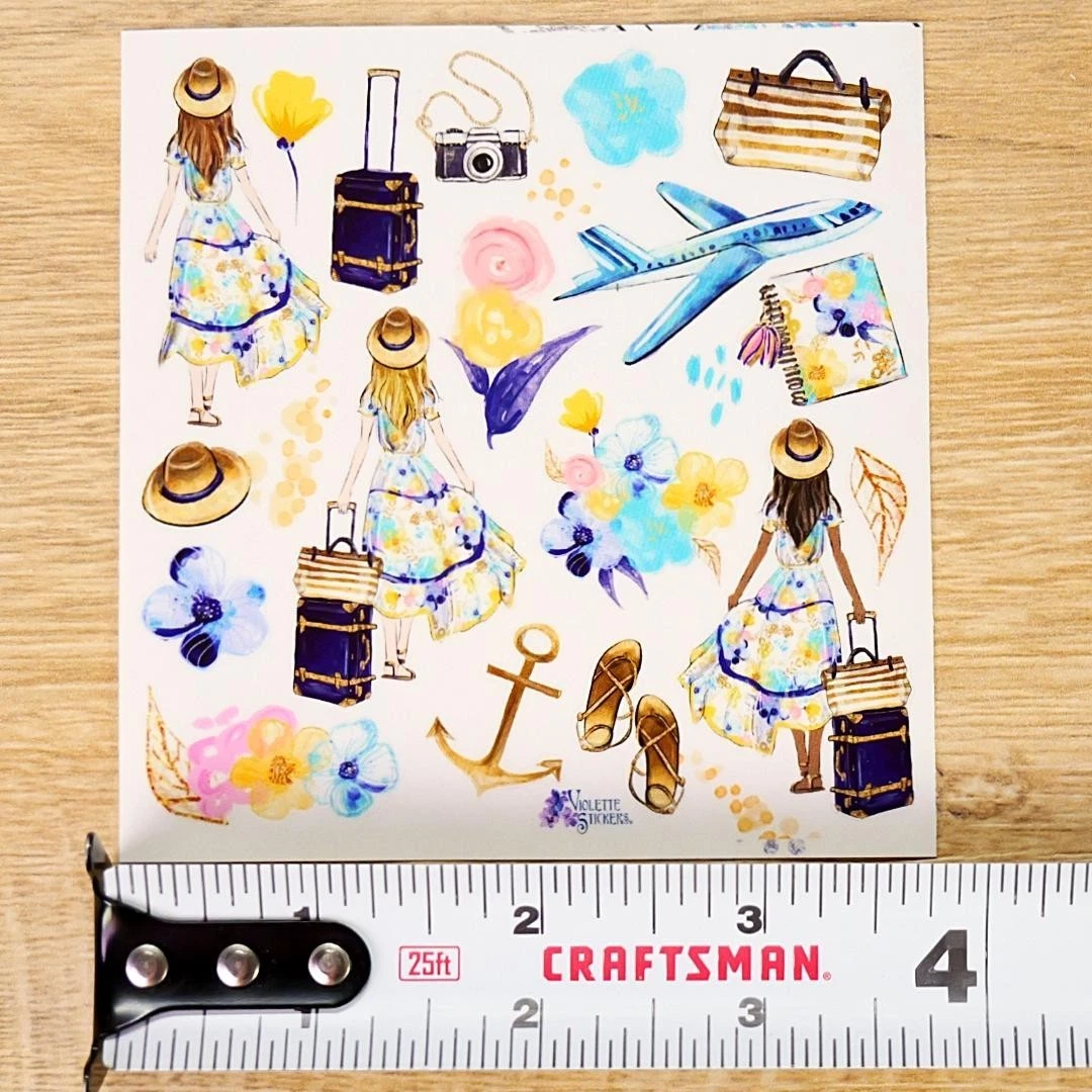 Vacation Stickers - Colorful Travel Sticker Sheets
