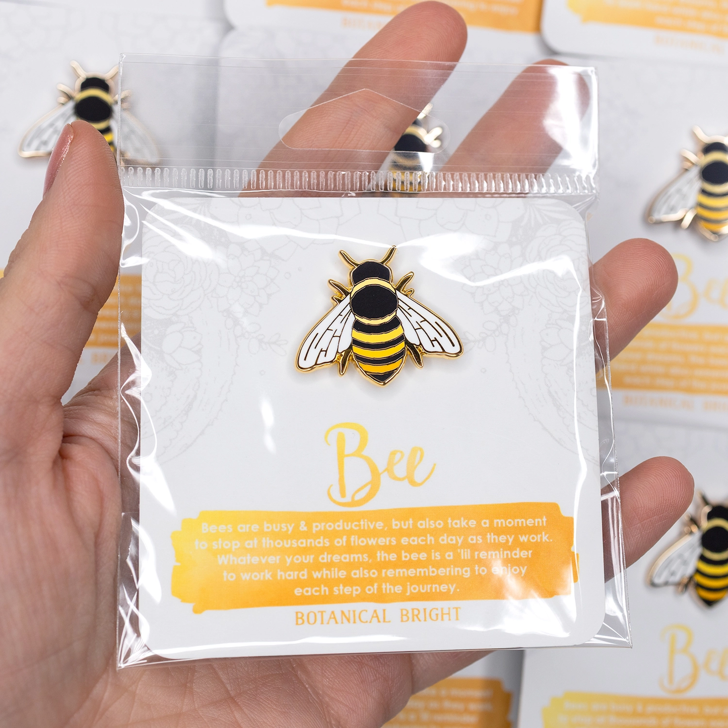Bee Enamel Pin - Gold Plated Nature Jewelry - Garden Insect Brooch