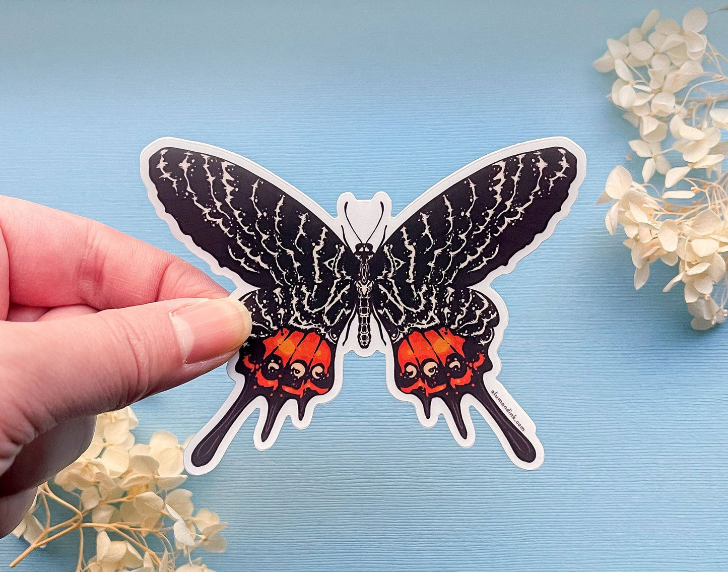 Bhutan Glory Butterfly Sticker - Clear Vinyl