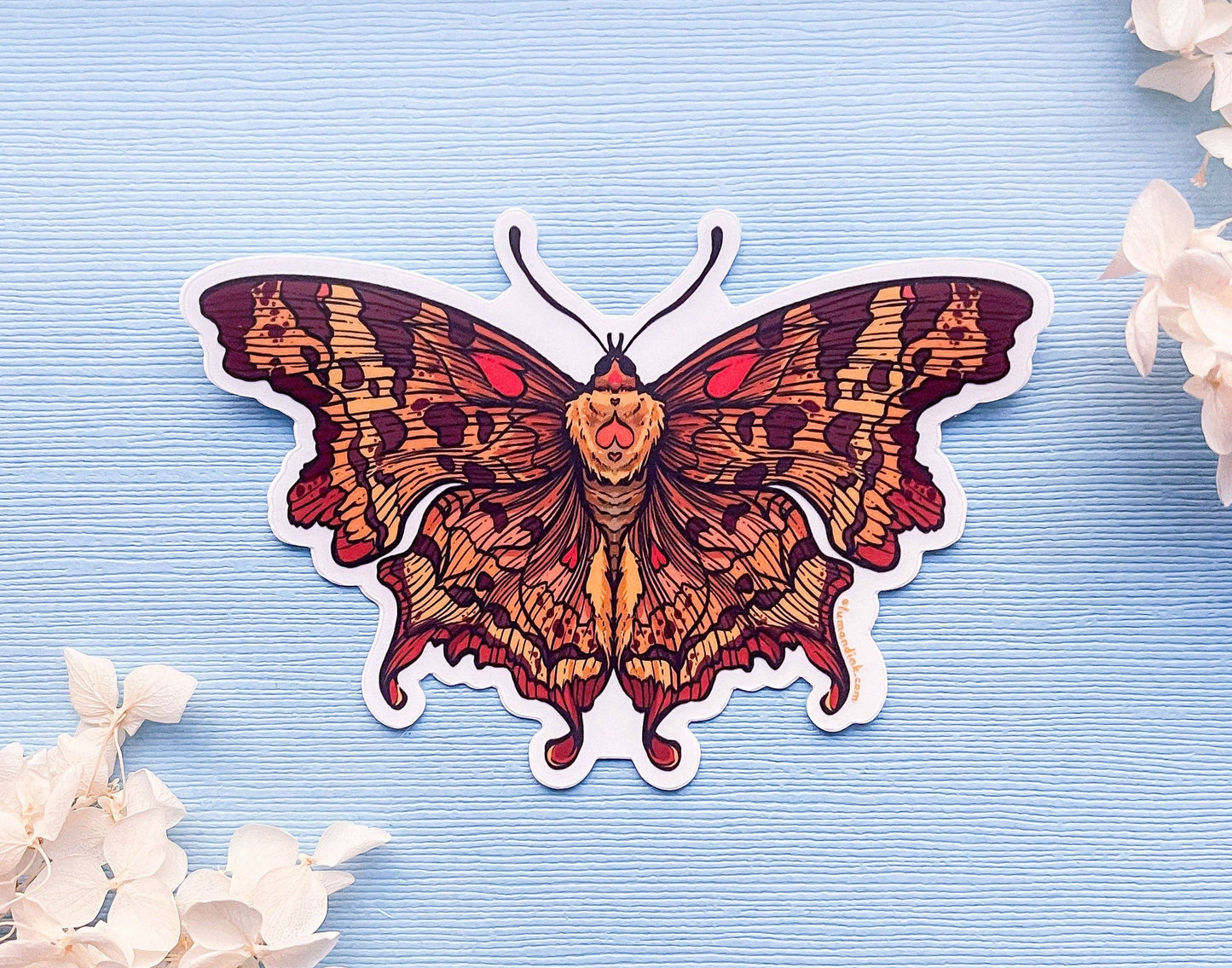 Comma Butterfly Sticker - Clear Vinyl