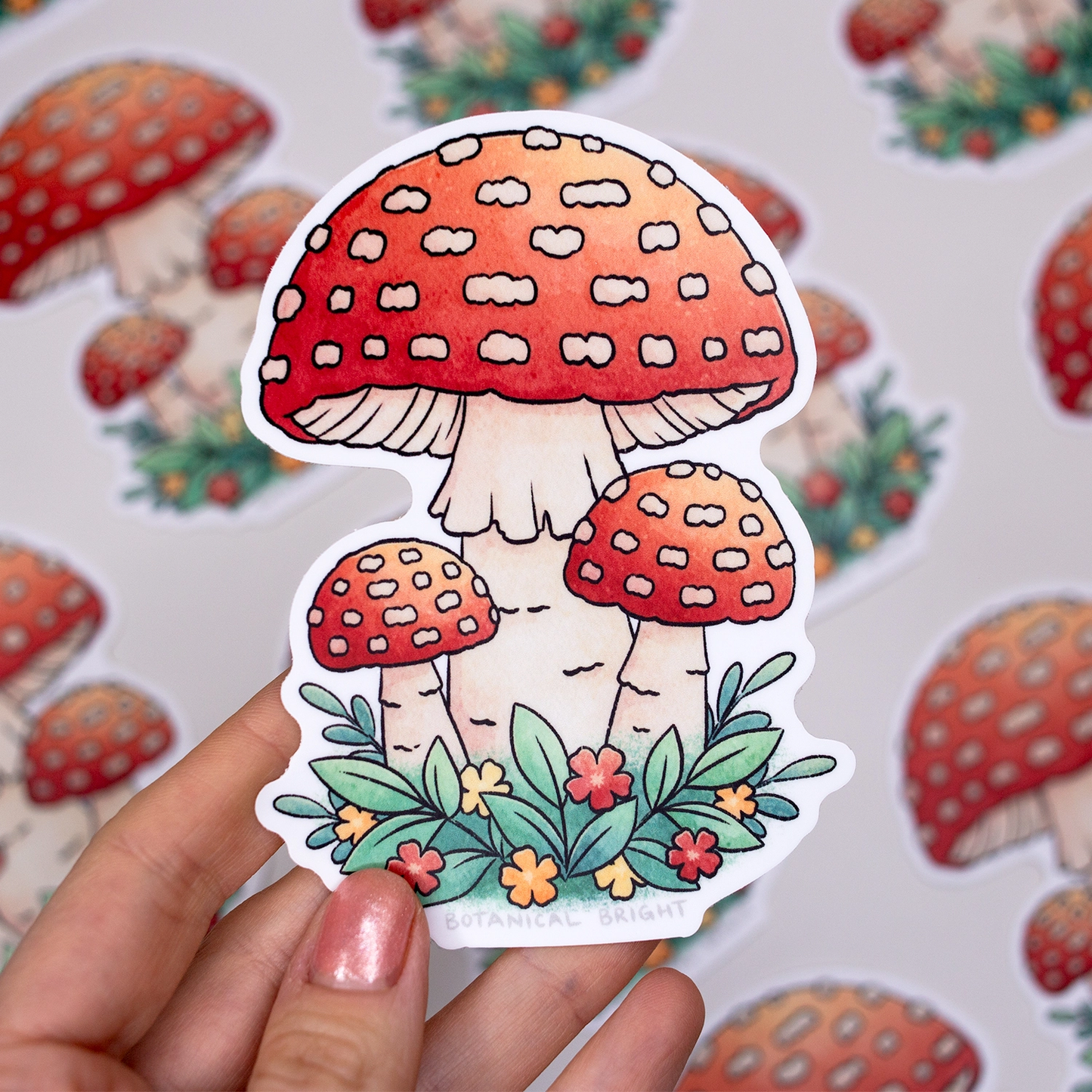 Amanita Mushroom Sticker - Waterproof Vinyl
