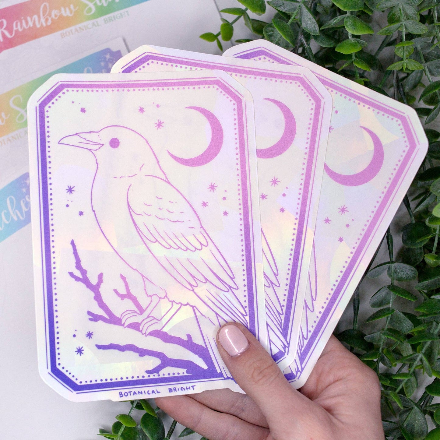 Raven Bird Sun Catcher Rainbow Maker Window Sticker - Indoor Window Decal