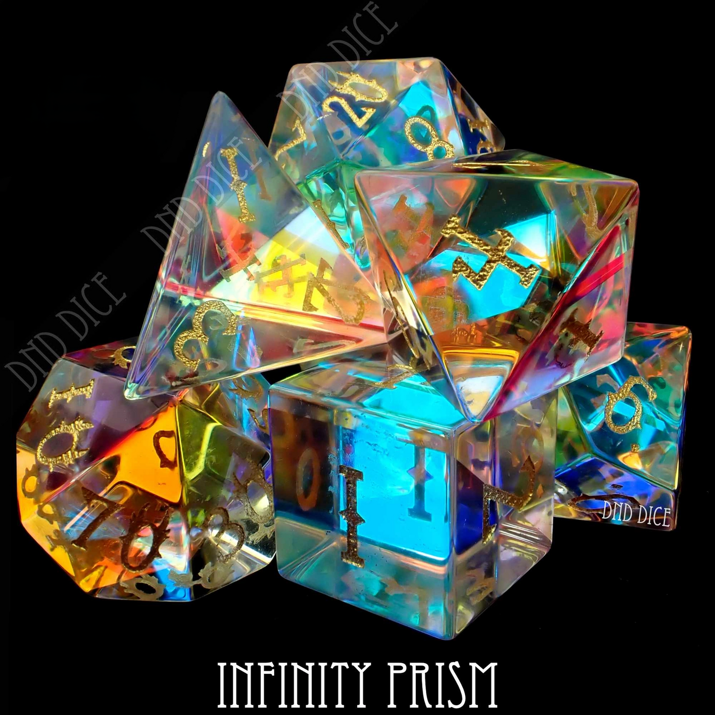 Dice Set - Infinity Prism - 7 Glass Dice - Exclusive - RPG