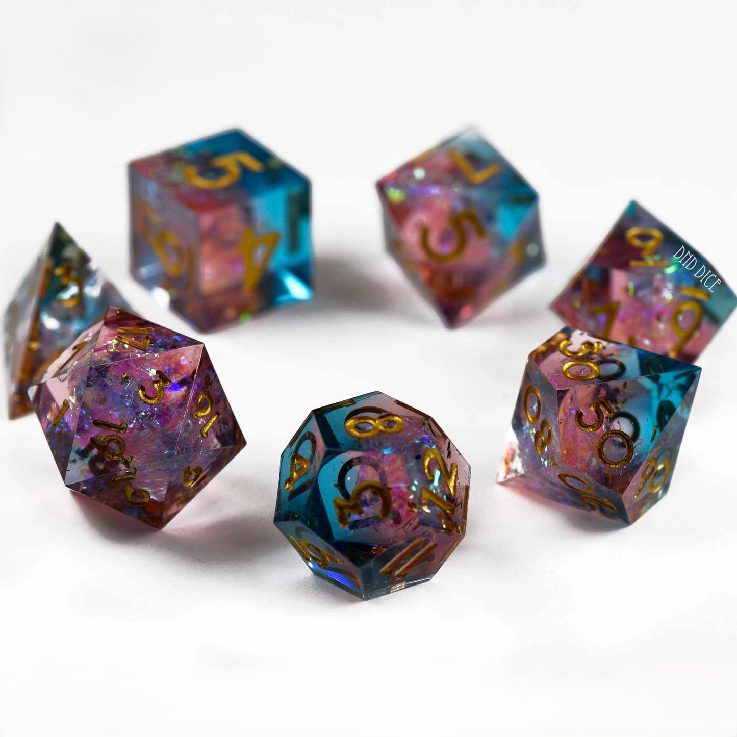 Dice Set - Astral Plane - Handmade - 7 Resin Dice