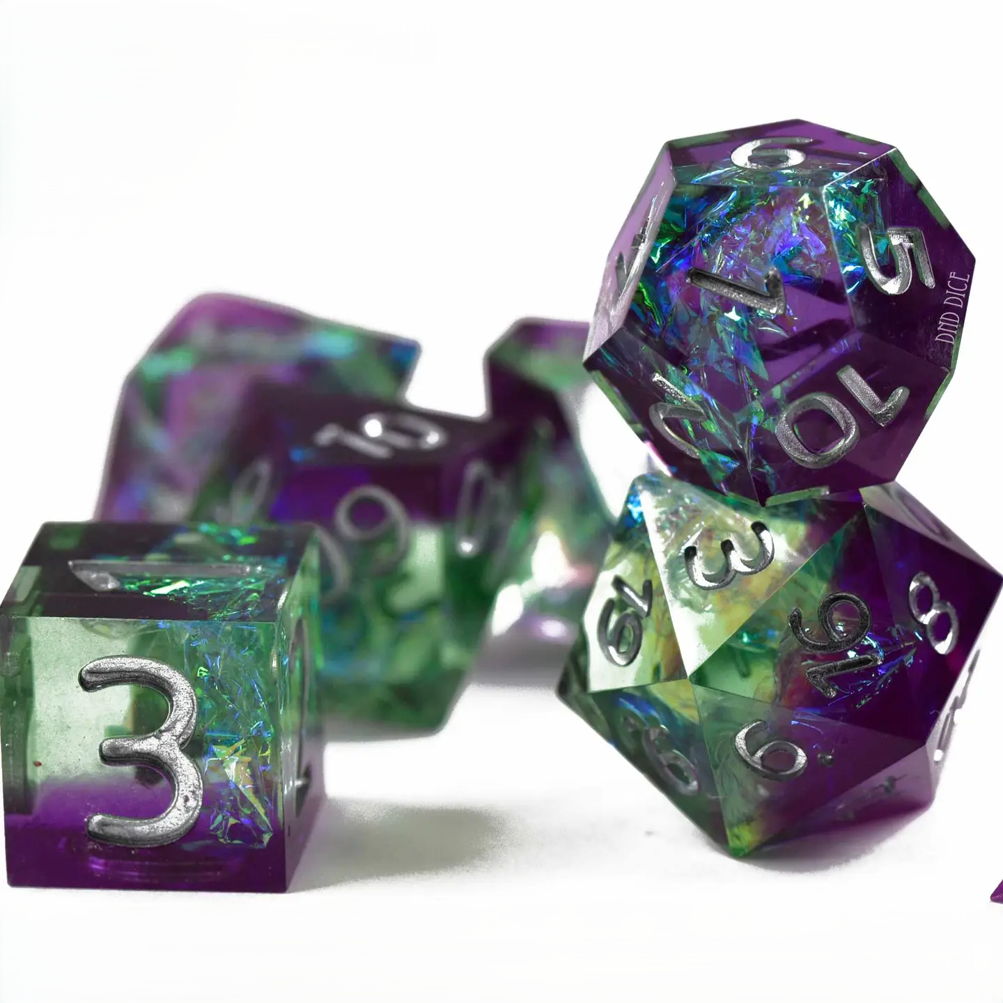 Dice Set - Wild Magic - Handmade - 7 Resin Dice