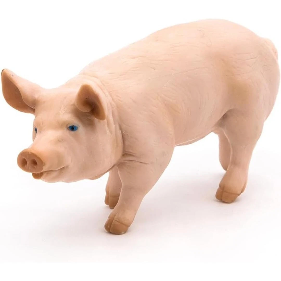 Boar Pig Figure - Hand Painted & Collectible Farm Animal Figurine - Papo 51044