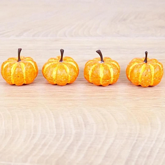 Light Orange Miniature Artificial Pumpkins - 1-1/4" Inch - Fall & Halloween Crafts