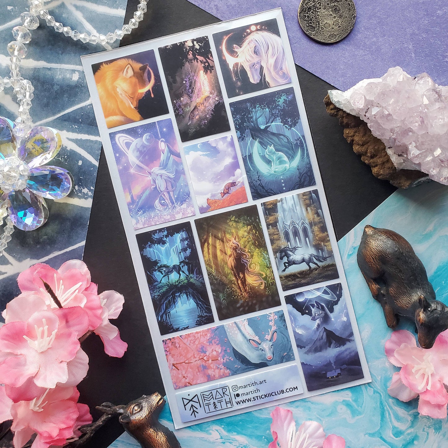 Celestial Creatures - Sticker Sheet - Fox, Unicorn, & More