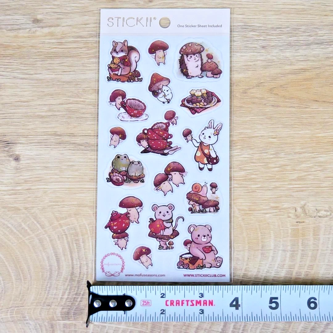 Forest Friends Stickers - Animal, Mushroom, & Nature Sticker Sheet