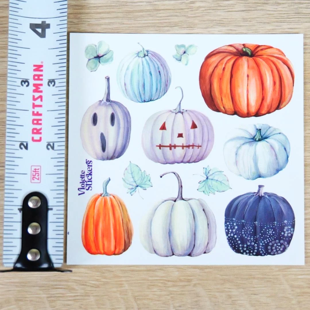 Ghost Pumpkin Stickers - 2 Sticker Sheets for Stationary, Scrapbooking, & More