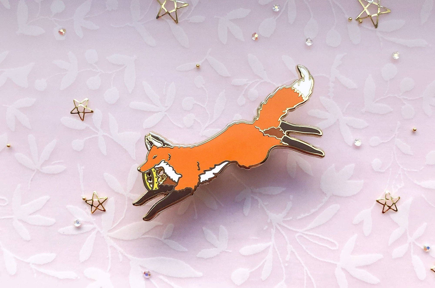 Red Fox Usurper Enamel Pin - Gold Plated Base