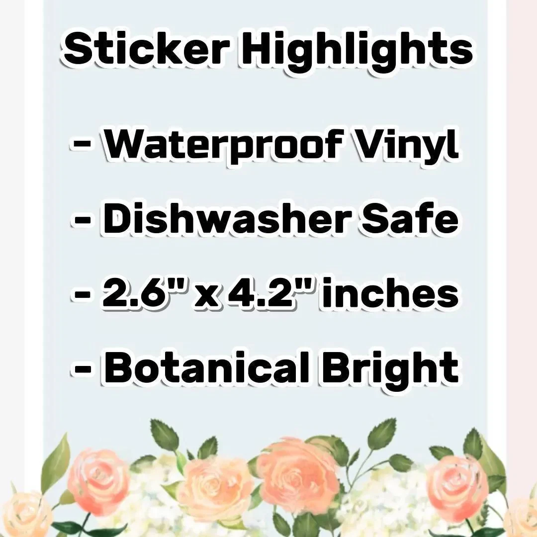 Daisy Flower with Ladybug Sticker - Waterproof Vinyl Nature Decal