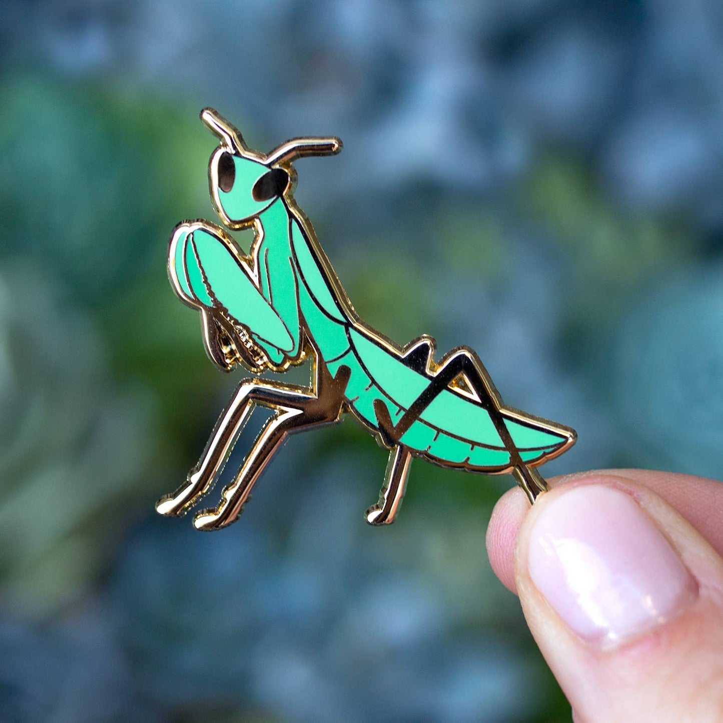 Praying Mantis Enamel Pin - Gold Plated Base