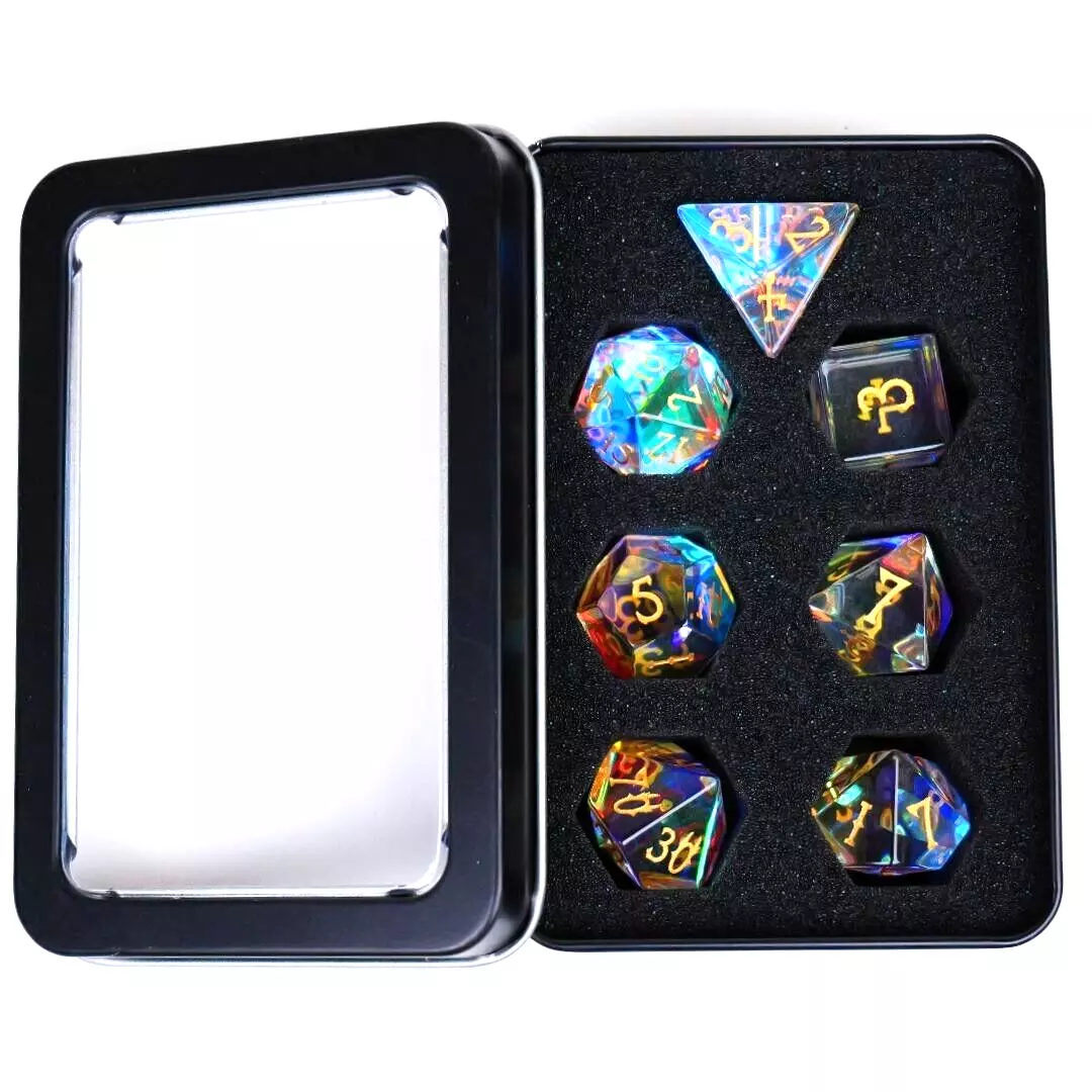 Dice Set - Infinity Prism - 7 Glass Dice - Exclusive - RPG