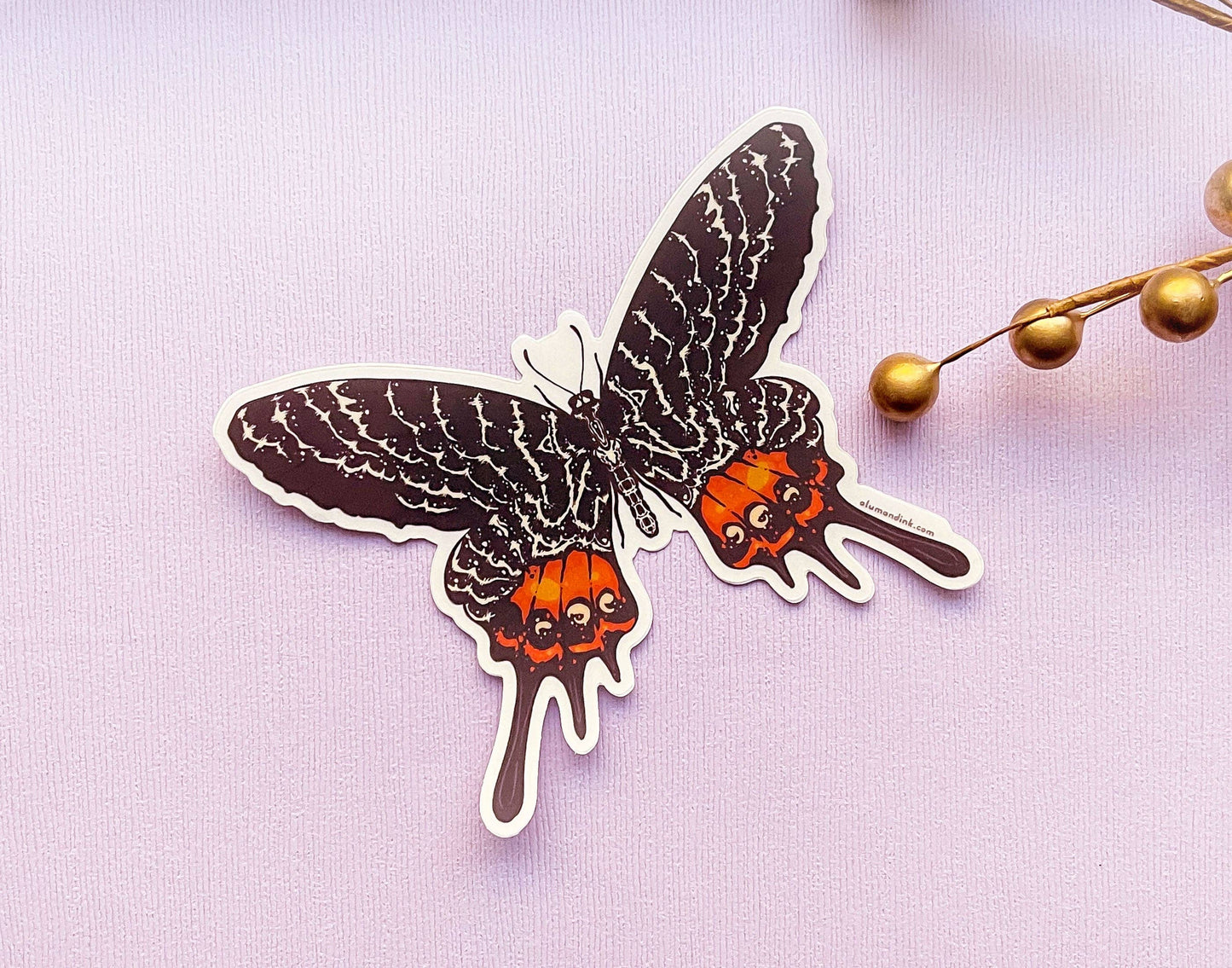 Bhutan Glory Butterfly Sticker - Clear Vinyl