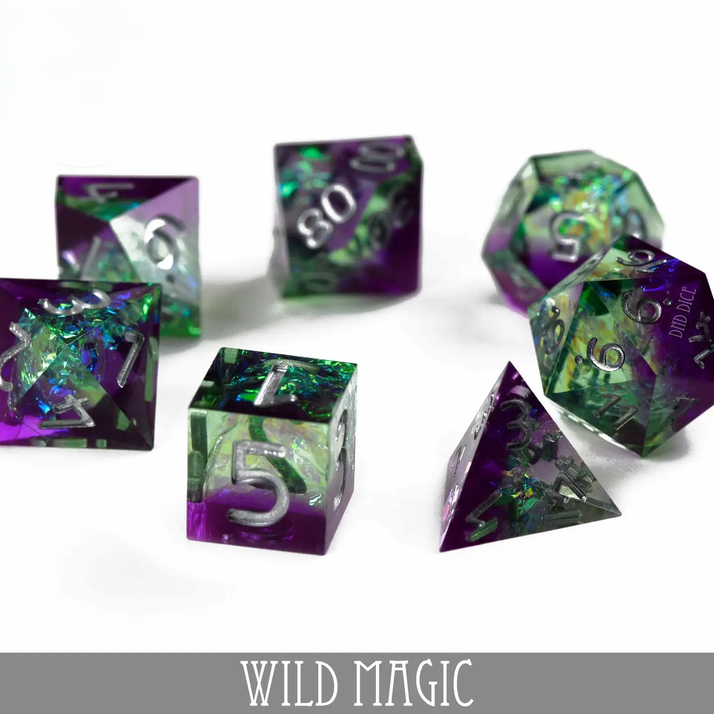 Dice Set - Wild Magic - Handmade - 7 Resin Dice