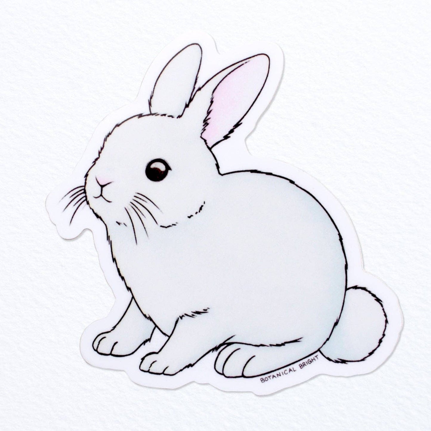 White Bunny Rabbit Sticker -Waterproof Vinyl