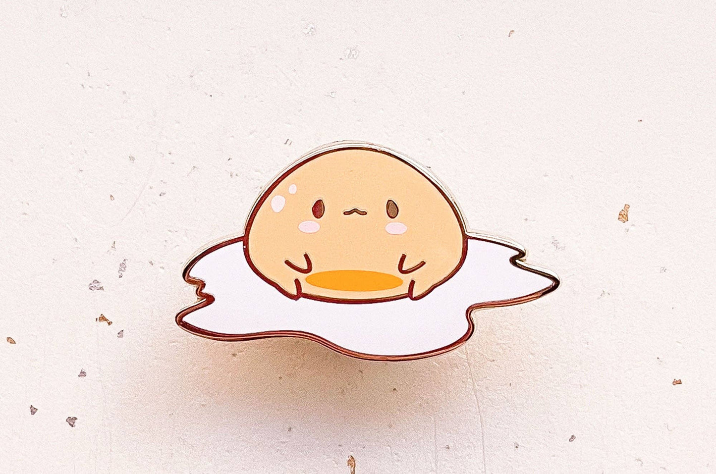 Sunny Side Up Egg Enamel Pin - Gold Plated Base