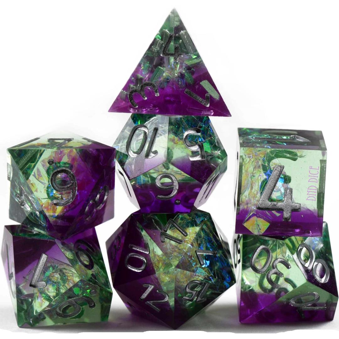 Dice Set - Wild Magic - Handmade - 7 Resin Dice