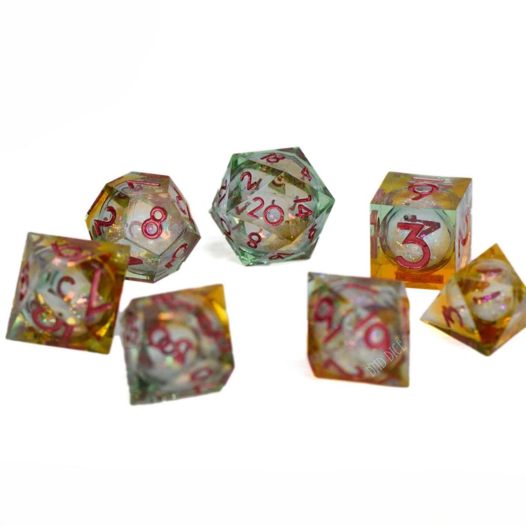 Dice Set - My Tai - Handmade - 7 Resin Dice