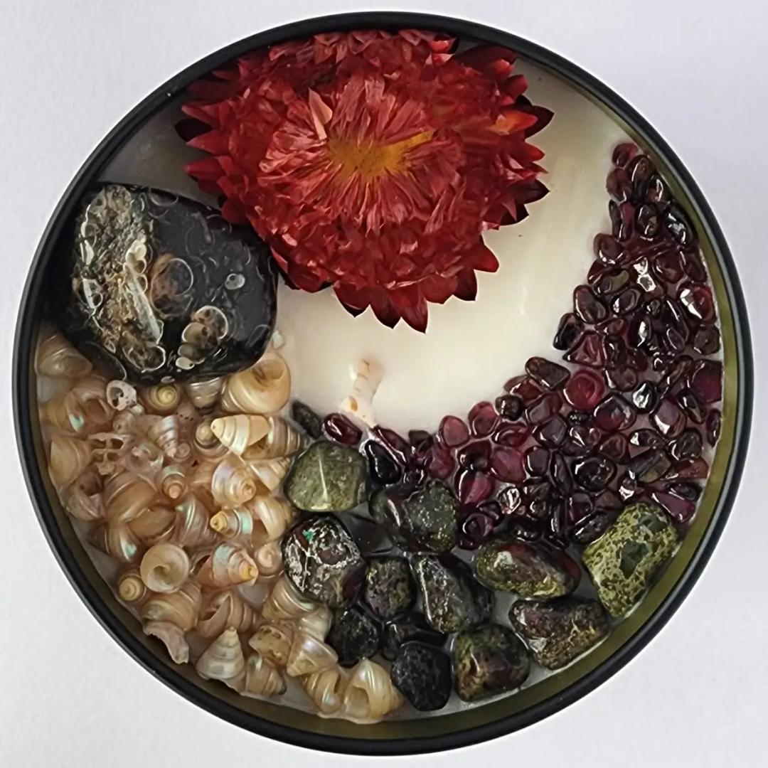 Ancestral Connection - Cedarwood and Patchouli Scented - 8oz Soy Crystal Candle