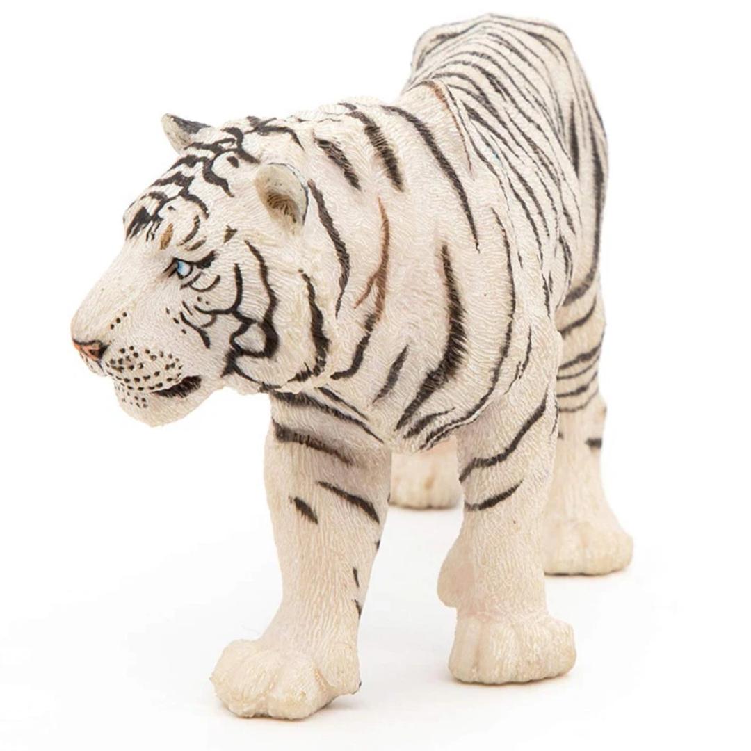 White Tiger Figure - Animal Toy - Hand Painted - Collectible - Papo 50045