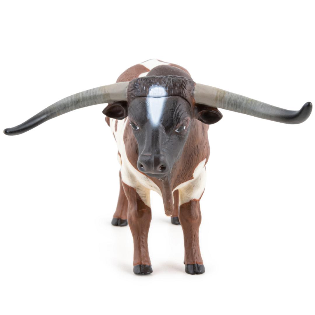 Longhorn Bull Figure - Hand Painted & Collectible Farm Animal Toy - Papo 51156