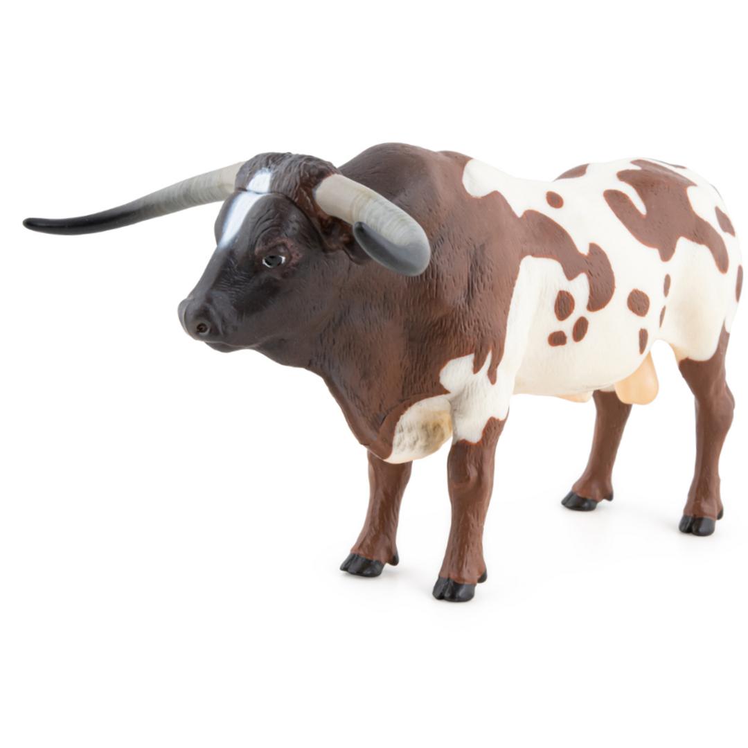 Longhorn Bull Figure - Hand Painted & Collectible Farm Animal Toy - Papo 51156