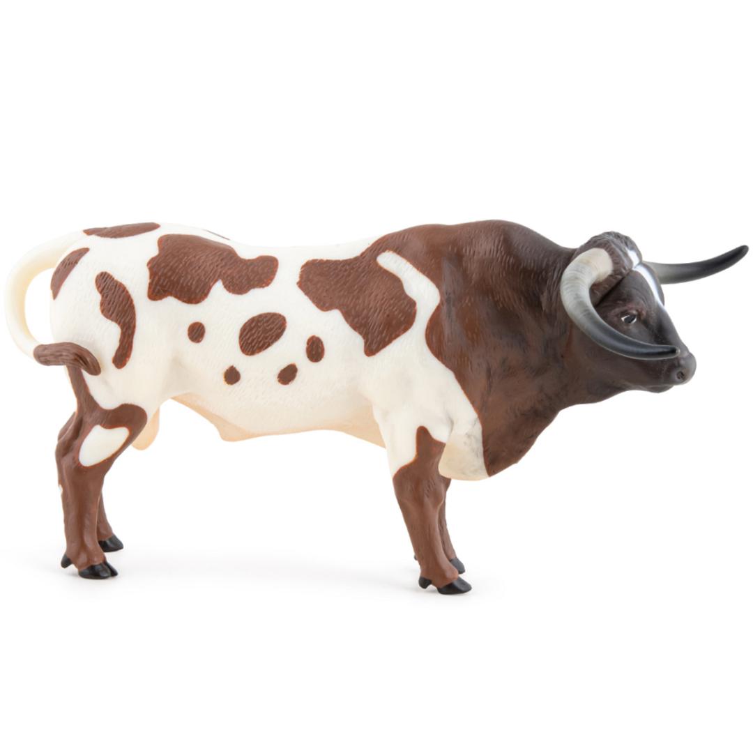 Longhorn Bull Figure - Hand Painted & Collectible Farm Animal Toy - Papo 51156