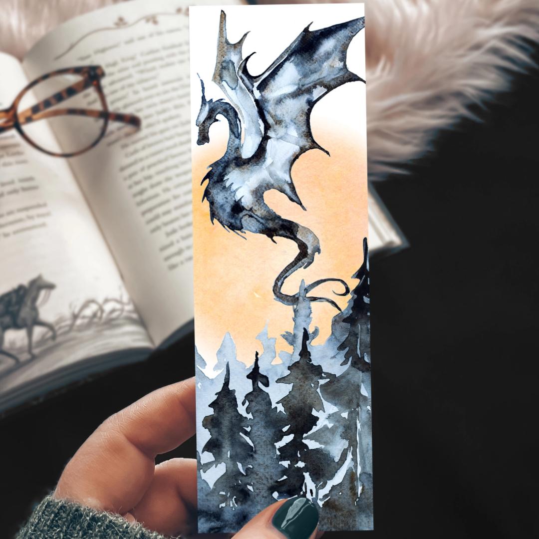 Rising Dragon Bookmark - Cardstock - Fantasy