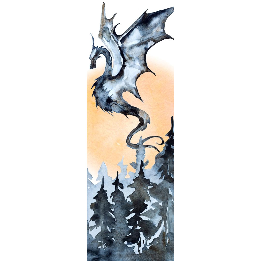 Rising Dragon Bookmark - Cardstock - Fantasy