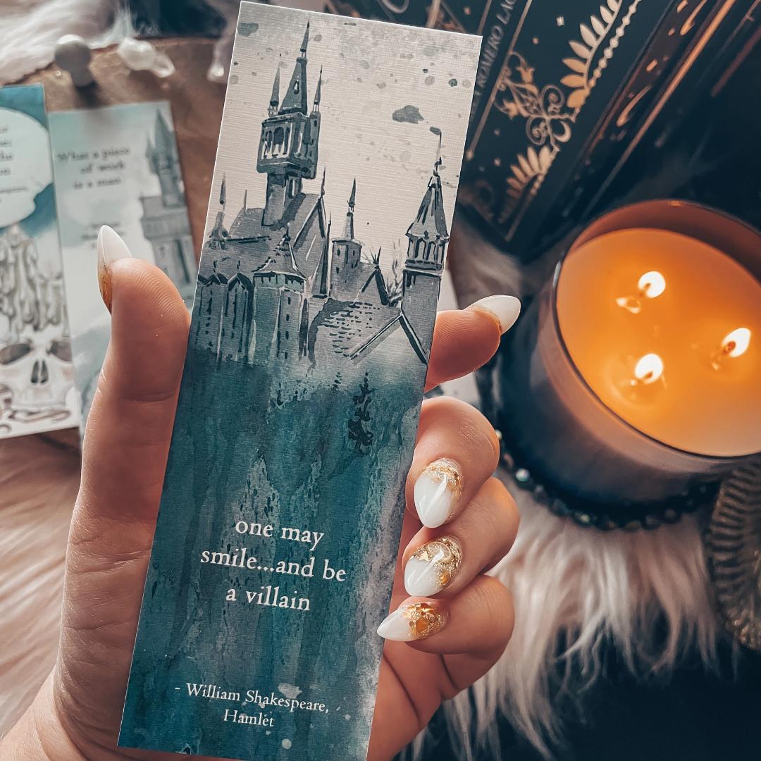 Shakespeare Villian Quote Bookmark from Hamlet - Castle - Cardstock