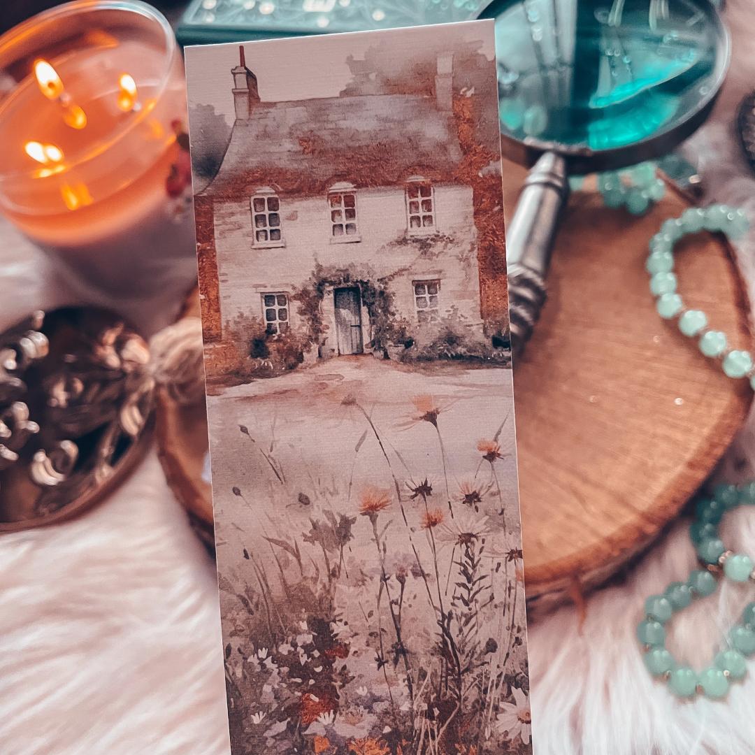 Summer Cottage in the Wildflowers Bookmark - Cardstock