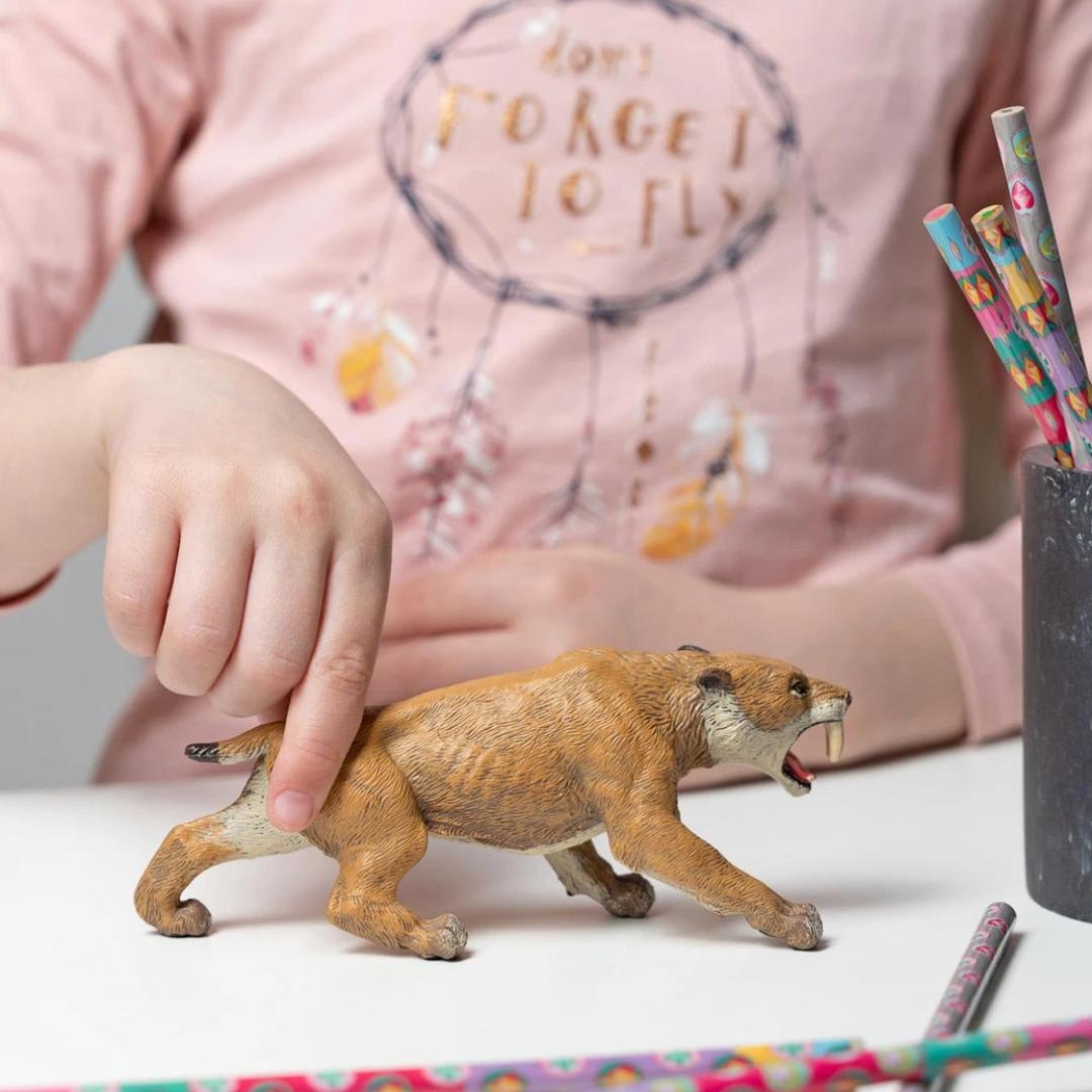 Smilodon Figure - Saber Tooth Tiger - Hand Painted & Collectible Toy - Papo 55022