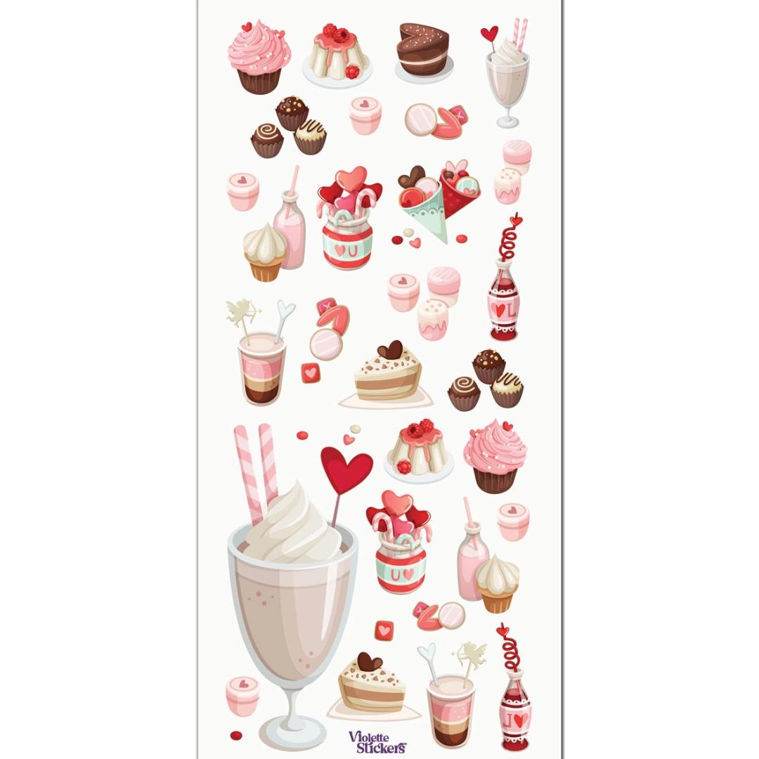 Mini Soda Shop Stickers - 1 Sticker Sheet for Stationary, Scrapbooking, & More