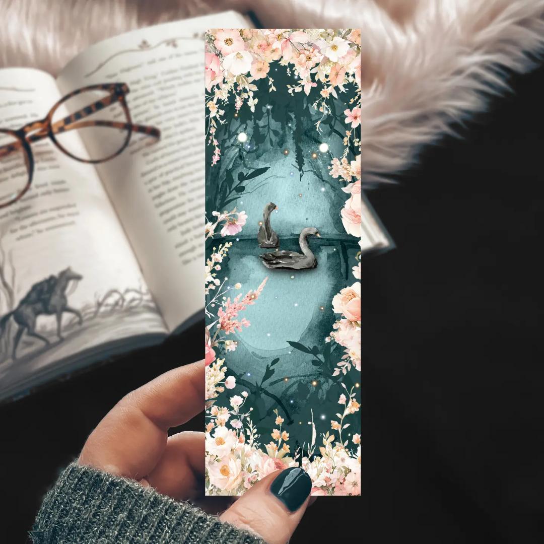 Enchanted Forest Swan Lake Bookmark - Cardstock