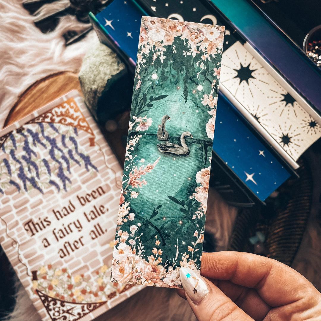 Enchanted Forest Swan Lake Bookmark - Cardstock