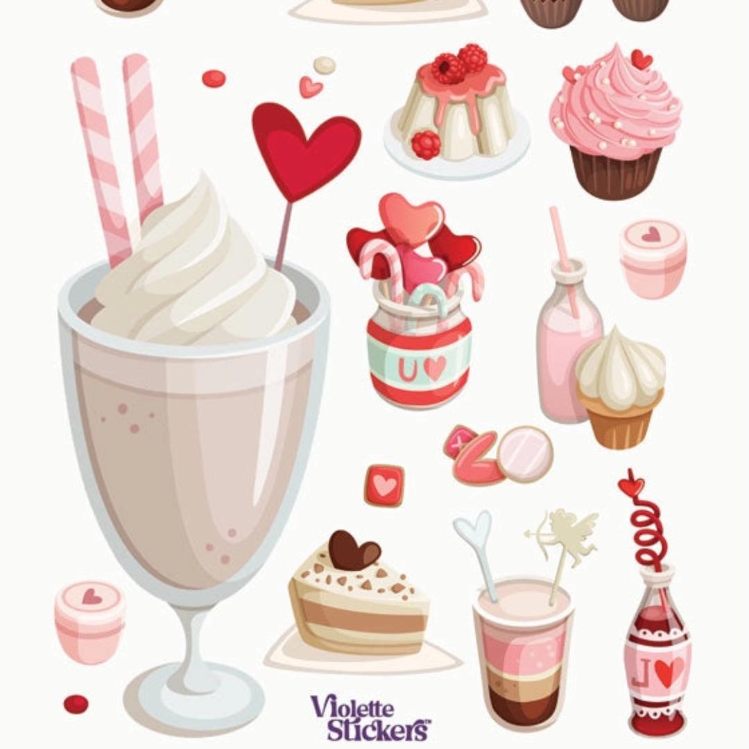 Mini Soda Shop Stickers - 1 Sticker Sheet for Stationary, Scrapbooking, & More