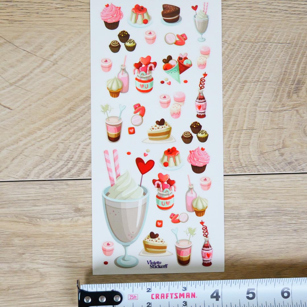 Mini Soda Shop Stickers - 1 Sticker Sheet for Stationary, Scrapbooking, & More