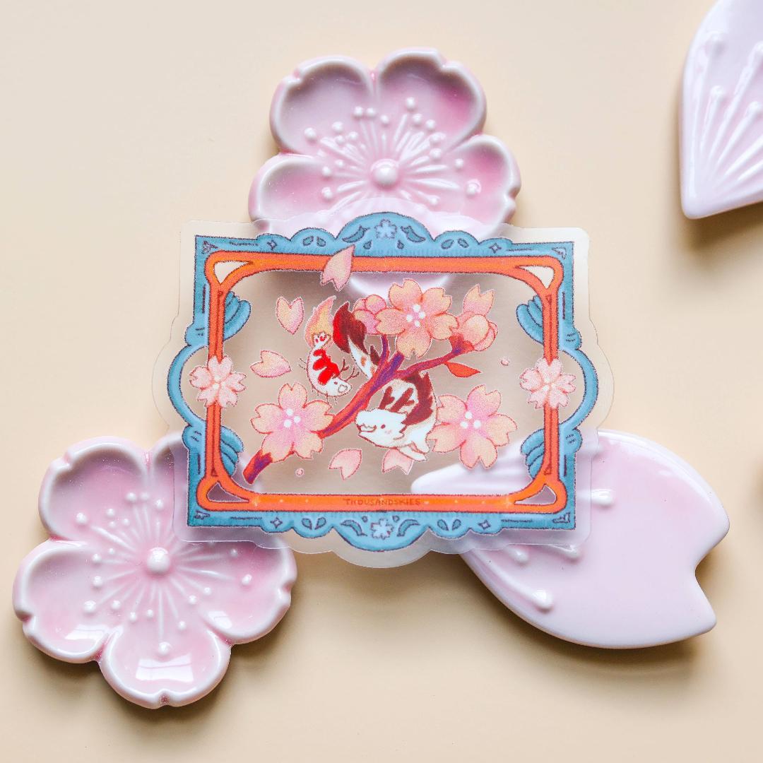 Friendship Blooms Sticker - Sea Dragon & Shrimp - Waterproof Vinyl - Transparent