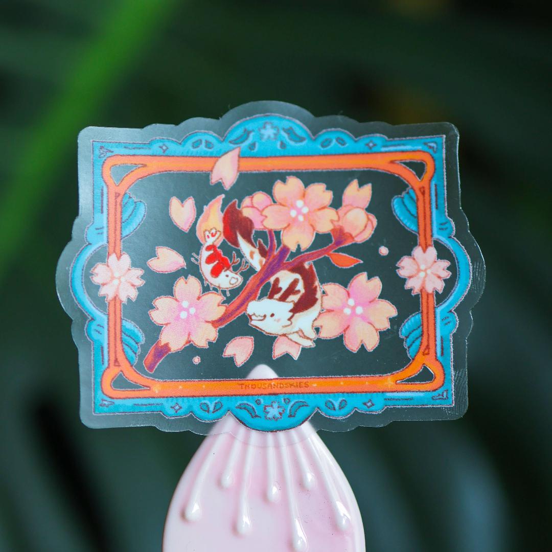 Friendship Blooms Sticker - Sea Dragon & Shrimp - Waterproof Vinyl - Transparent