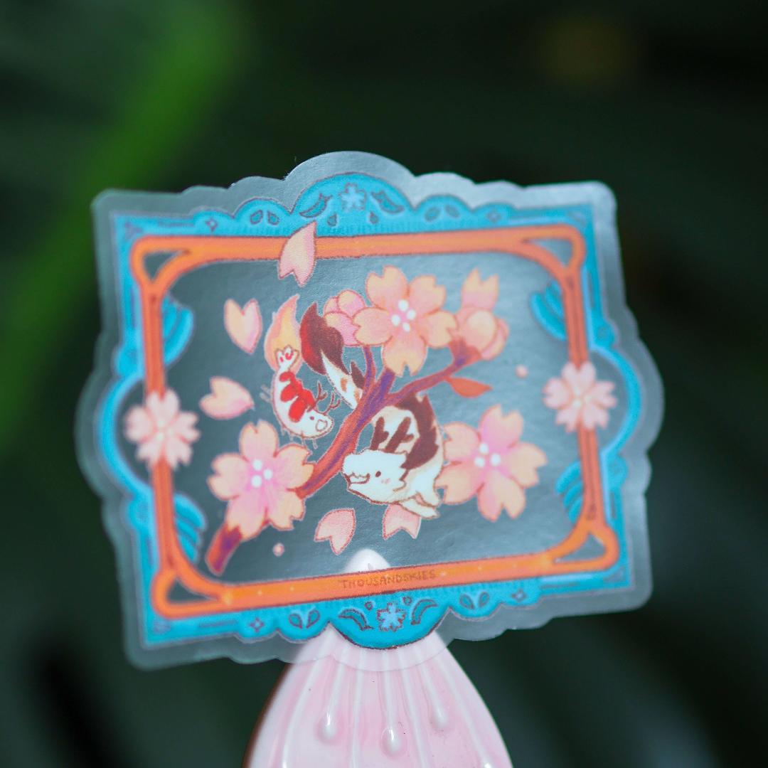 Friendship Blooms Sticker - Sea Dragon & Shrimp - Waterproof Vinyl - Transparent