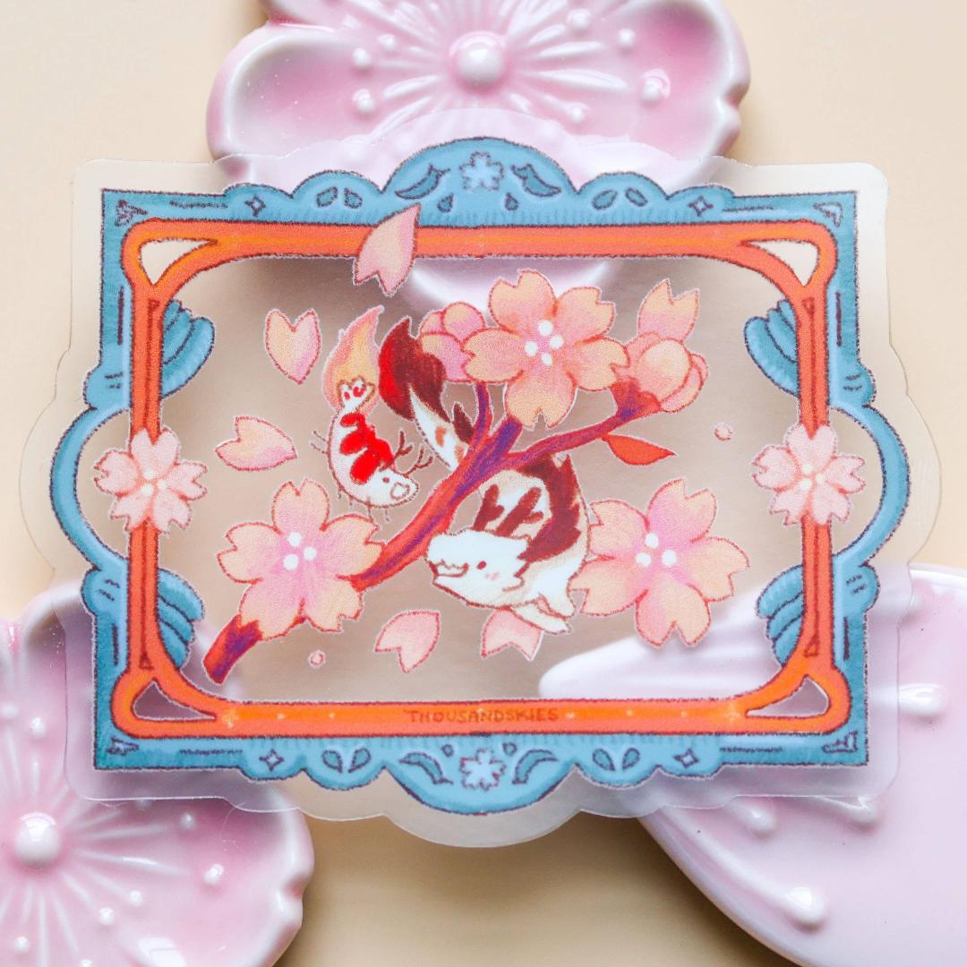 Friendship Blooms Sticker - Sea Dragon & Shrimp - Waterproof Vinyl - Transparent